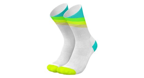 Chaussettes running incylence grades blanc/bleu/jaune