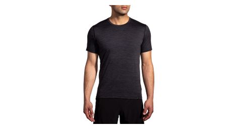 Brooks luxe run short sleeve jersey black men's l