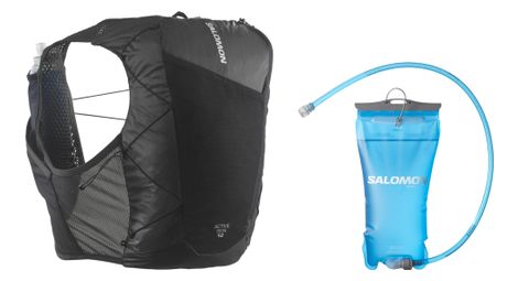 Salomon active skin 12 unisex trinkrucksack + 1.5l wasserbeutel schwarz l