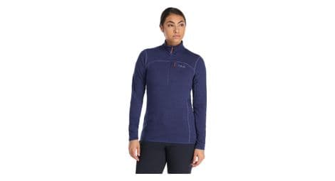 Pull polaire demi-zip femme rab ascendor light bleu marine