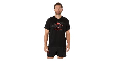 Maglia a maniche corte asics fujitrail logo nero/rosso uomo