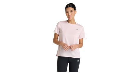 Maillot manches courtes new balance sport essentials rose femme