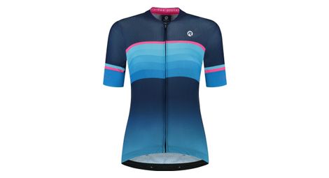 Maillot Manches Courtes Velo Rogelli Impress II - Femme - Bleu/Rose/Noir
