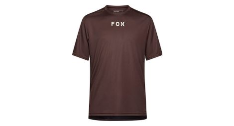 Maillot de manga corta fox ranger wordmark marrón para hombre