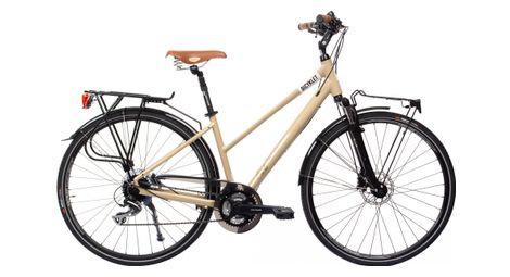 Velo de ville femme bicyklet colette shimano acera altus 8v 700 mm ivoire brillant