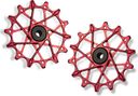 Par de piñones de desviador Garbaruk para Shimano 12v Rojo