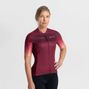 Maillot Manches Courtes Velo Rogelli Dawn - Femme - Bourgogne/Corail
