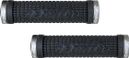 LIZARD SKINS Pair of Black Peaty Lock On Grips Silver