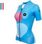 Maillot Manches Courtes Femme LeBram Testanier Bleu Coupe Ajustée