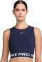 Crop top Nike Pro blu da donna