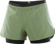 Pantalones cortos 2 en 1 Salomon Cross Verde para mujer