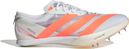 Adidas Adizero Finesse White/Orange Unisex Track &amp; Field Shoes