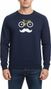 Rubb'r Moustache Sweat Blue