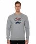 Rubb'r Moustache Sweat Grey