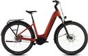 Bicicleta eléctrica de trekking Cube Touring Hybrid Comfort SLX 800 con acceso fácil, transmisión por correa Shimano Nexus 5S, batería de 800 Wh, 700 mm, color rojo chile y naranja, 2026