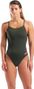 Maillot de Bain Arena Team Dos Challenge Kaki/Rose Femme