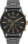 Nixon Sentry Chrono Mat Zwart/Goud Unisex Horloge