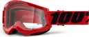 100% STRATA 2 mask | Red | Clear glasses