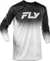Fly Racing Rayce Sonar Long-Sleeve Jersey, White/Black, Kids'