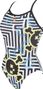 Arena Femme Crazy Labyrinth Light Drop Back One Piece Black-Multi