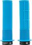 Paar DMR DeathGrip Thin Grips met blauwe flenzen