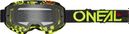 O'Neal B-10 Attack Goggle Zwart/Geel Heldere Lens