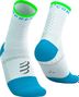 Calze Compressport Pro Marathon V2.0 Bianco/Verde/Blu