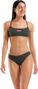 Bañador bandeau Arena liso verde/rosa para mujer