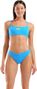 Bañador bandeau Arena liso azul/amarillo para mujer