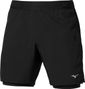 Pantaloncini 2 in 1 Mizuno Core 5,5 pollici, nero, da uomo