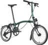 Bicicleta plegable Brompton P-Line de 4 velocidades con manillar bajo, color Racing Green