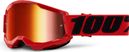 100% STRATA 2 Kids Goggle | Red | Red Mirror Lenses