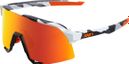 Gafas 100% Hypercraft XS - Gris Tacto Suave - Lentes Espejo Multicapa Rojo Hiper