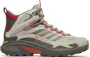 Merrell Moab Speed 2 Mid Gore-Tex Hiking Shoes, Gray/Red, Men's