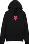 Fox Fox Head Women's Hoodie Black/Pink
