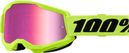 Maschera 100% Strata 2 Giallo Neon/Lenti a specchio rosa