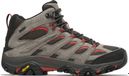 Merrell Moab 3 Mid Gore-Tex Hiking Shoes, Gray/Red, Men's