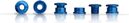 ICE Kit de 5 vis cheminée R-BOLT 6.5 mm Bleu