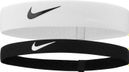 Nike Flex Headbands (x2) White Black