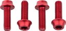 Wolf Tooth Water Bottle Cage Bolts (x4) M5x15 mm Red