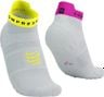 Compressport Pro Racing Socks v4.0 Run Low Weiß/Gelb/Pink