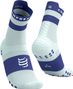 Chaussettes Compressport Pro Racing V4.0 Run High Blanc/Bleu