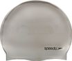 SPEEDO Swimcap Plain Flat Silicone Silver