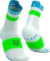 Chaussettes Compressport Pro Racing V4.0 Run High Blanc/Bleu/Vert