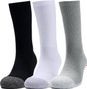 3 Pairs of Under Armour Heatgear Crew Unisex Socks Grey