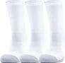 3 Pairs of Under Armour Heatgear Crew Unisex Socks White