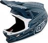 Troy Lee Designs D3 Fiberlite Spiderstripe Blue Helmet