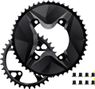 Chainrings Alugear Round Aero Asymmetrical Shimano GRX 11/12 Speed Black