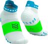 Chaussettes Compressport Pro Racing V4.0 Run Low Blanc/Bleu/Vert