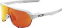 Lunettes 100% - S2 - Soft Tact Off Blanc - Verres Mirroir Multicouche Hiper Rouge 